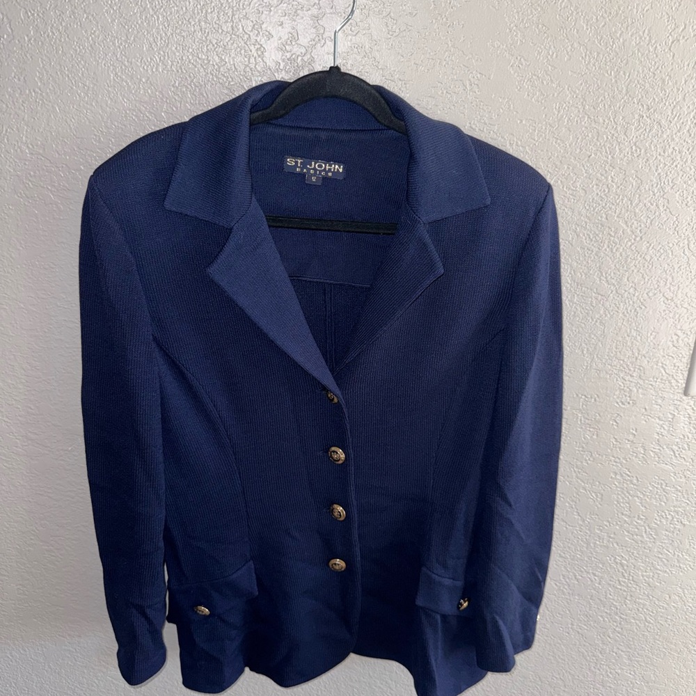 St. John Navy Blazer with Gold Buttons